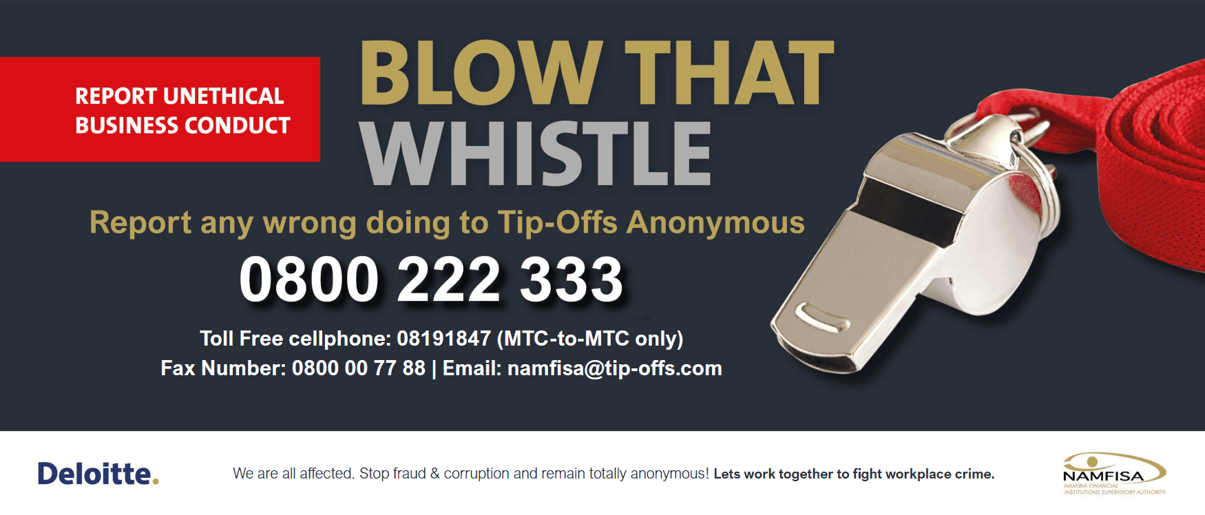 Media Release: NAMFISA Whistleblower Hotline